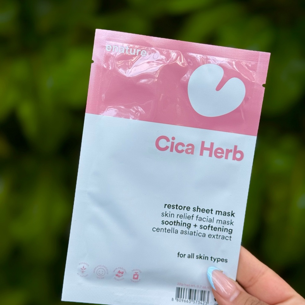 ENATURE Cica Herb Restore Sheet Mask – Skin Relief in a Snap!